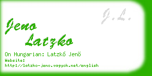 jeno latzko business card